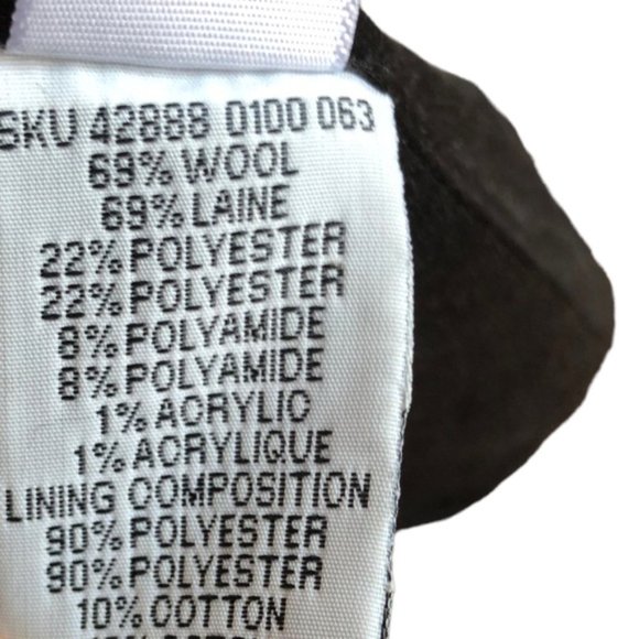 Vintage Le Chateau Button Up 90s Coat XL Black Wool Blend - Picture 14 of 16